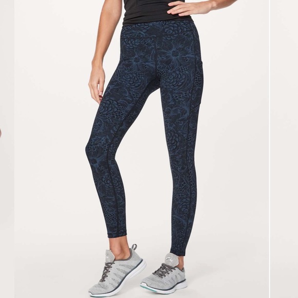 lululemon athletica Pants - Lululemon Speed Up Tight Nouveau Mach Blue Black Leggings